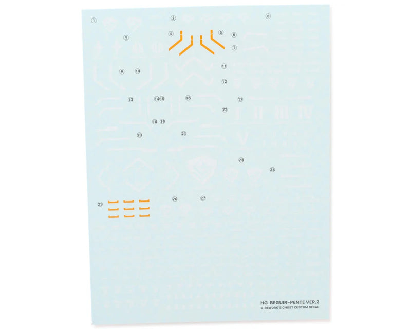 GUNPRIMER CD-H-WM12 G-Rework HG WFM Beguir-Pente Gundam Waterslide Decal Sheet