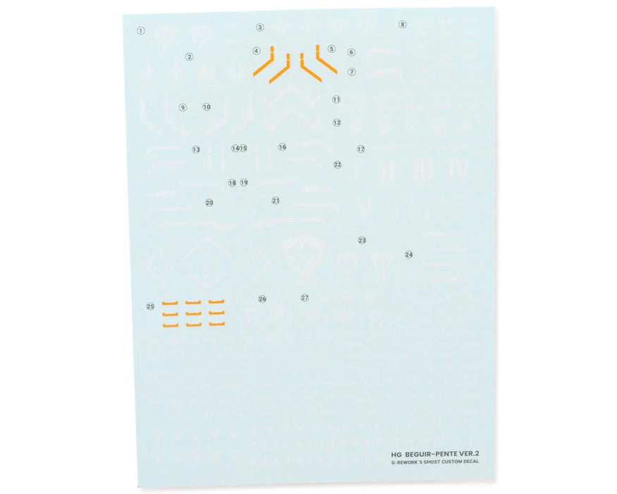 GUNPRIMER CD-H-WM12 G-Rework HG WFM Beguir-Pente Gundam Waterslide Decal Sheet
