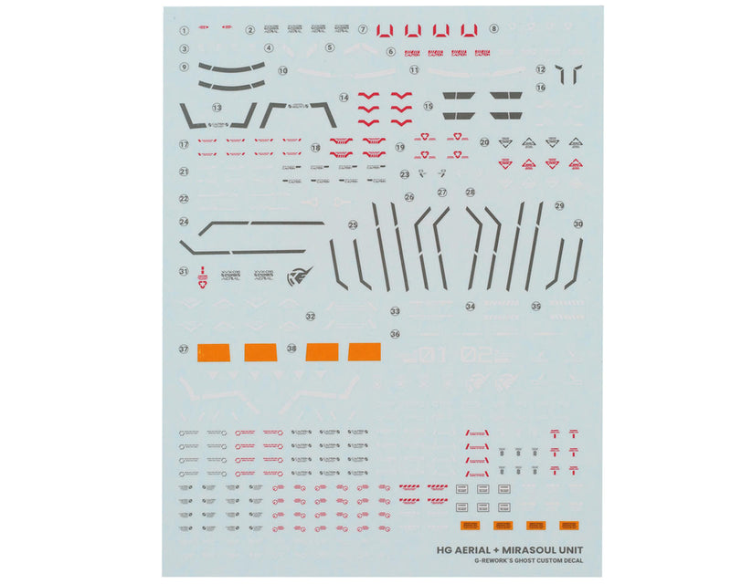 GUNPRIMER CD-H-WM13 G-Rework HG Aerial & Mirasoul Unit Gundam Waterslide Decal Sheet