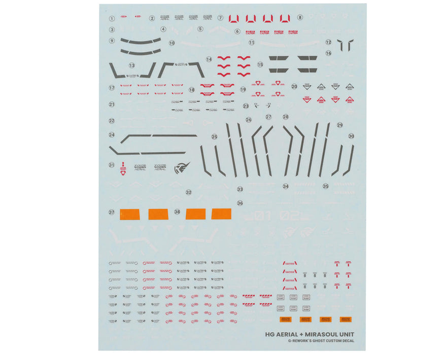 GUNPRIMER CD-H-WM13 G-Rework HG Aerial & Mirasoul Unit Gundam Waterslide Decal Sheet