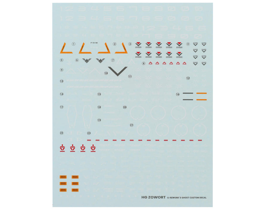GUNPRIMER CD-H-WM14 G-Rework HG Zowort Gundam Waterslide Decal Sheet