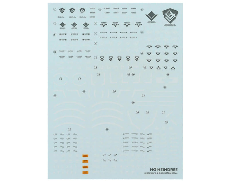 GUNPRIMER CD-H-WM16 G-Rework HG Heindree Gundam Waterslide Decal Sheet