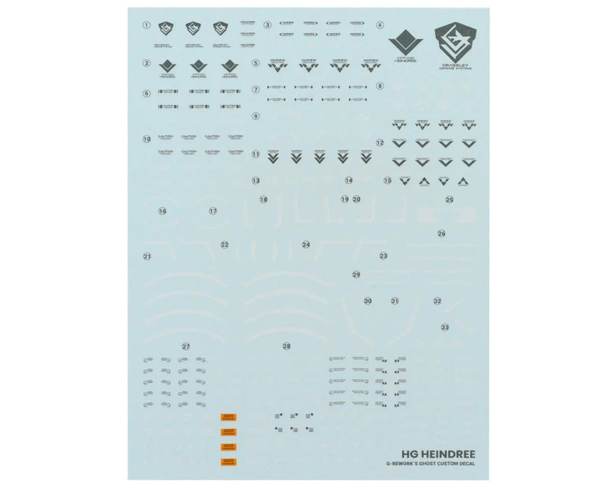 GUNPRIMER CD-H-WM16 G-Rework HG Heindree Gundam Waterslide Decal Sheet