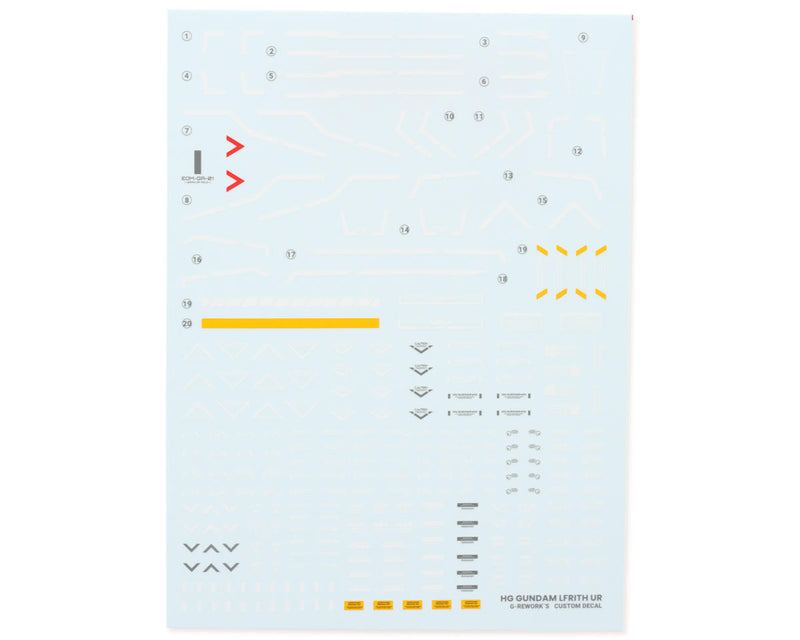 GUNPRIMER CD-H-WM17 G-Rework HG WFM Lfrith UR Gundam Waterslide Decal Sheet