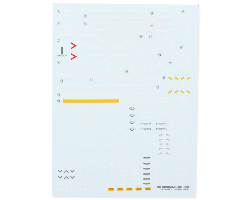GUNPRIMER CD-H-WM17 G-Rework HG WFM Lfrith UR Gundam Waterslide Decal Sheet