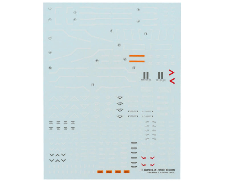 GUNPRIMER CD-H-WM18 G-Rework HG Lfrith Thorn Gundam Waterslide Decal Sheet
