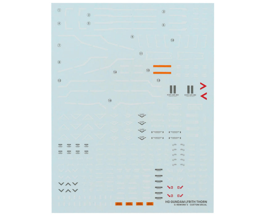 GUNPRIMER CD-H-WM18 G-Rework HG Lfrith Thorn Gundam Waterslide Decal Sheet