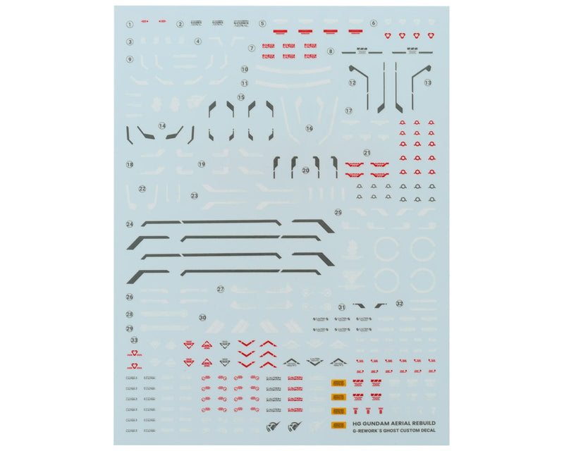 GUNPRIMER CD-H-WM19 G-Rework HG Aerial Rebuild Gundam Waterslide Decal Sheet