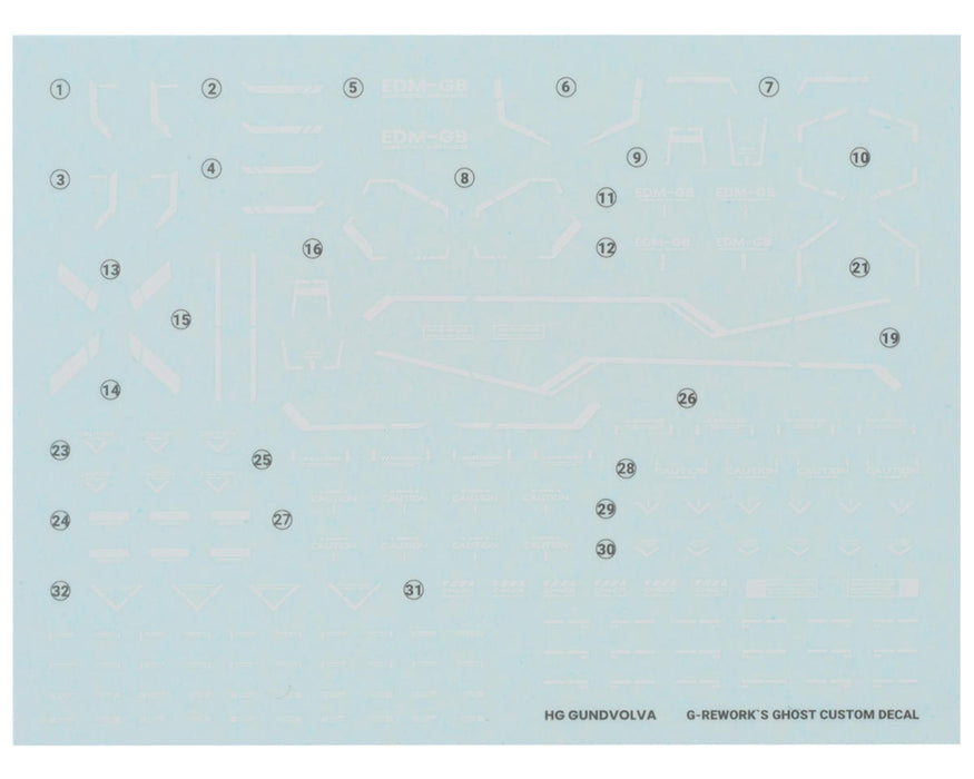 GUNPRIMER CD-H-WM24 G-Rework HG Gundvolva Gundam Waterslide Decal Sheet