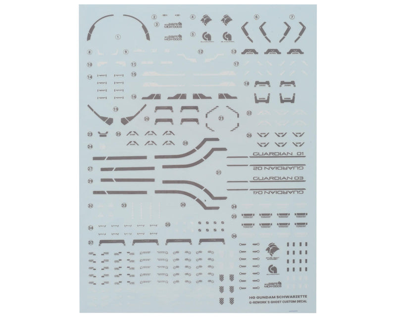 GUNPRIMER CD-H-WM25 G-Rework HG Schwarzette Gundam Waterslide Decal Sheet