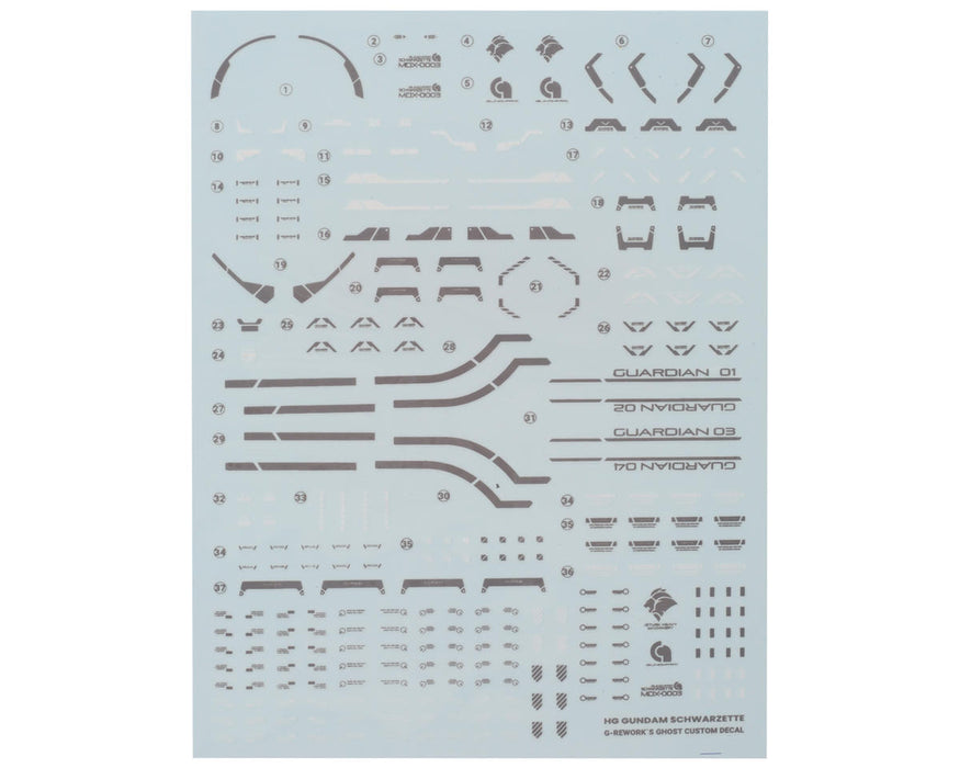 GUNPRIMER CD-H-WM25 G-Rework HG Schwarzette Gundam Waterslide Decal Sheet