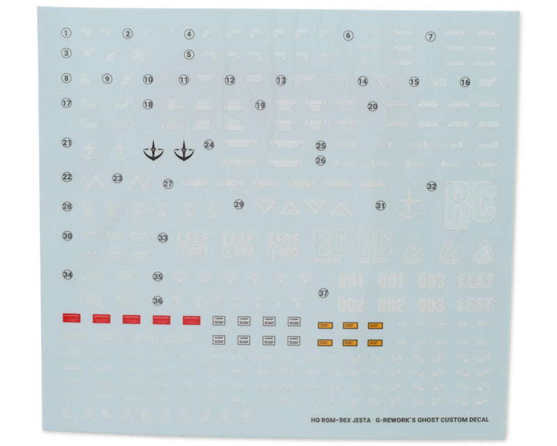 GUNPRIMER CD-H130 G-Rework HG RGM-96X Jesta Gundam Waterslide Decal Sheet