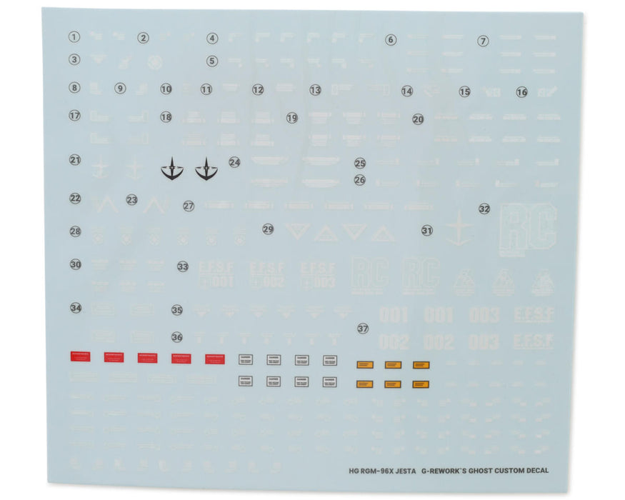 GUNPRIMER CD-H130 G-Rework HG RGM-96X Jesta Gundam Waterslide Decal Sheet