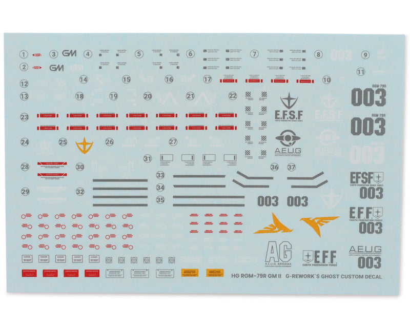 GUNPRIMER CD-H131 G-Rework HG RGM-79R/RMS-179 GM II Gundam Waterslide Decal Sheet