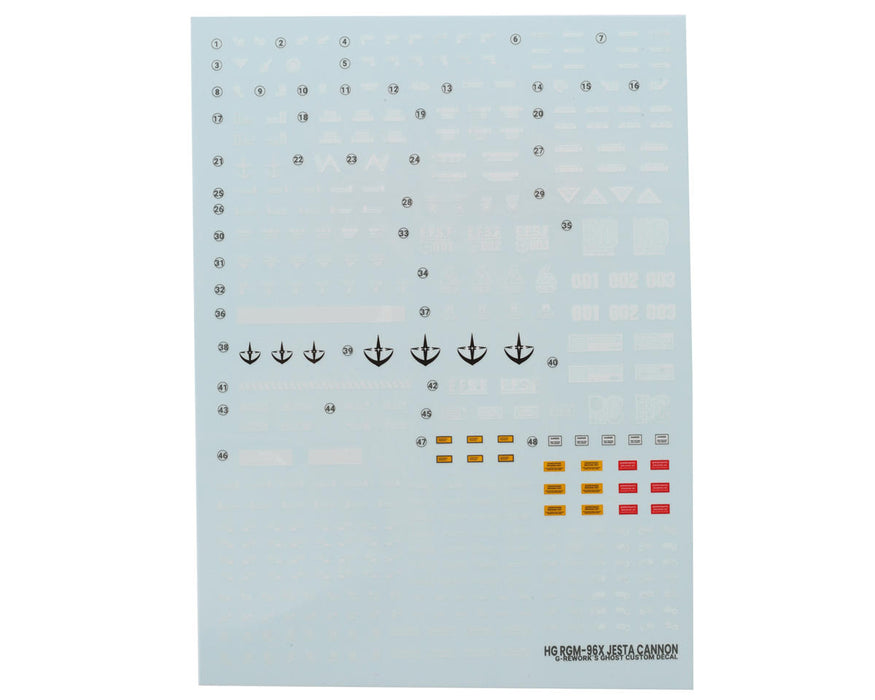 GUNPRIMER CD-H151 G-Rework HG RGM-96X Jesta Cannon Gundam Waterslide Decal Sheet