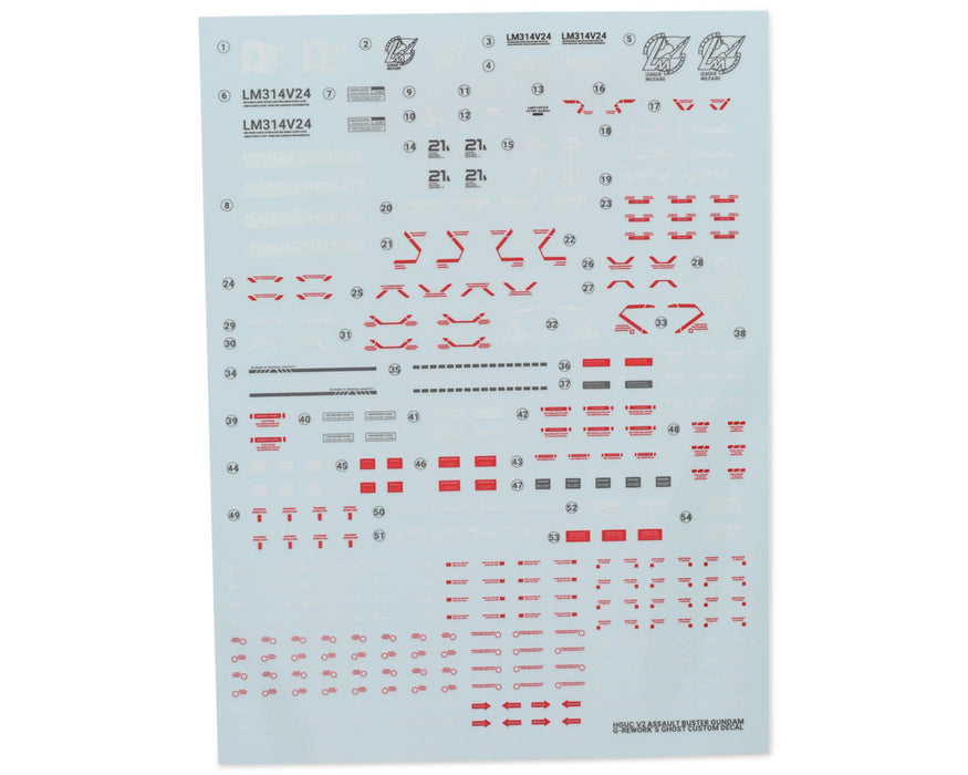 GUNPRIMER CD-H189 G-Rework HG V2 Assault Buster Gundam Waterslide Decal Sheet