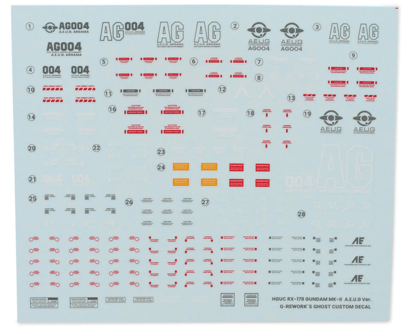 GUNPRIMER CD-H193 G-Rework HG RX-178 Mk-II A.E.U.G. Gundam Waterslide Decal Sheet
