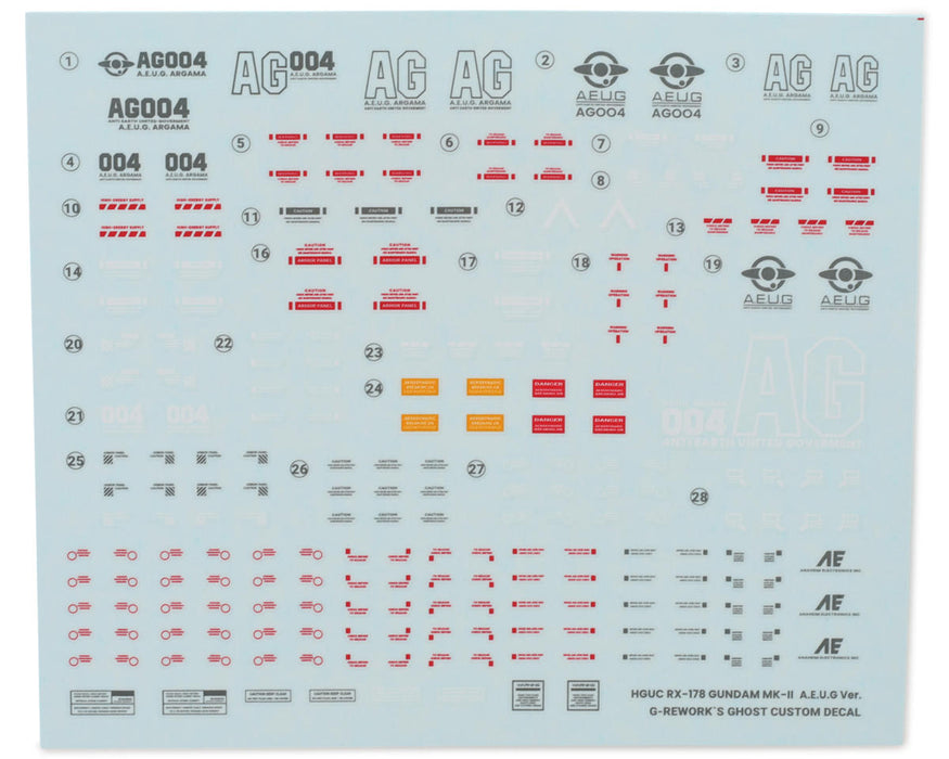 GUNPRIMER CD-H193 G-Rework HG RX-178 Mk-II A.E.U.G. Gundam Waterslide Decal Sheet