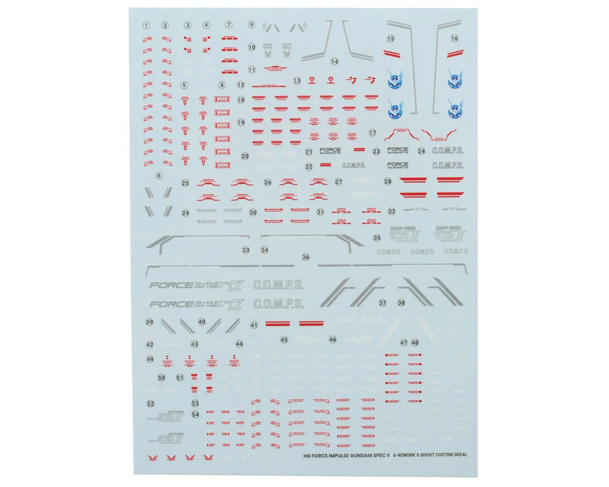 GUNPRIMER CD-H198 G-Rework HG Force Impulse Gundam Spec II Gundam Waterslide Decal Sheet