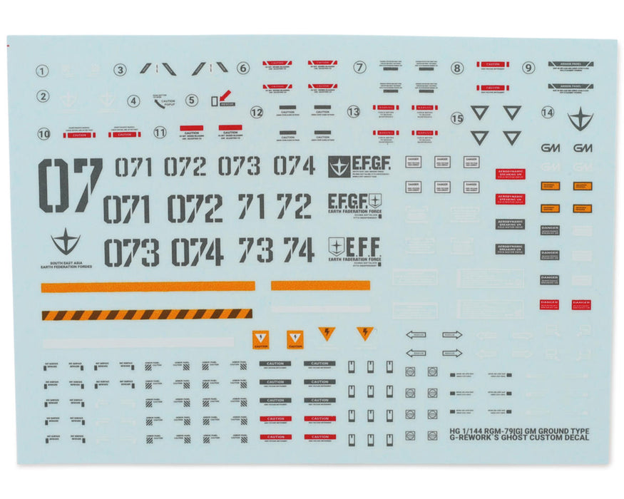 GUNPRIMER CD-H202 G-Rework HG RGM-79[G] Ground Type GM Gundam Waterslide Decal Sheet