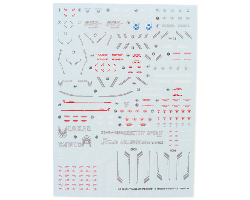 GUNPRIMER CD-H224 G-Rework HG Seed Destiny Spec II Gundam Waterslide Decal Sheets (3 Pack)