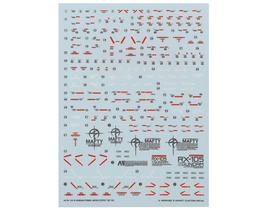 GUNPRIMER CD-H238 G-Rework HG RX-105 Xi Gundam Waterslide Decal Sheets