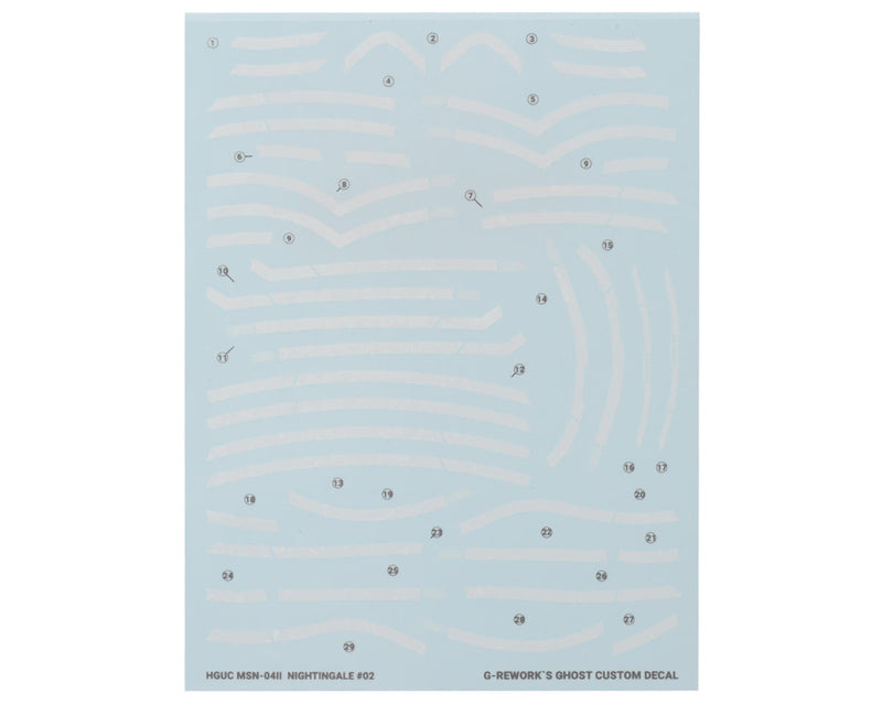 GUNPRIMER CD-H240 G-Rework HG MSN-0411 Nightingale Gundam Waterslide Decal Sheets