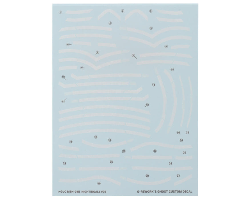 GUNPRIMER CD-H240 G-Rework HG MSN-0411 Nightingale Gundam Waterslide Decal Sheets