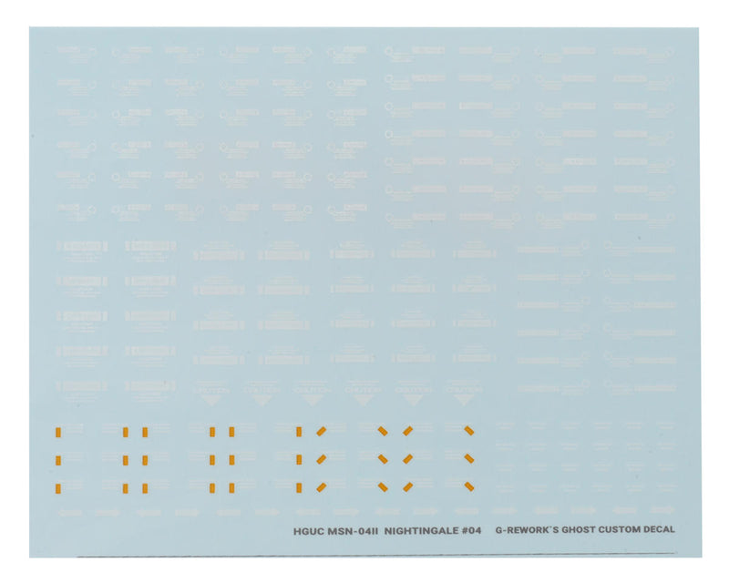 GUNPRIMER CD-H240 G-Rework HG MSN-0411 Nightingale Gundam Waterslide Decal Sheets
