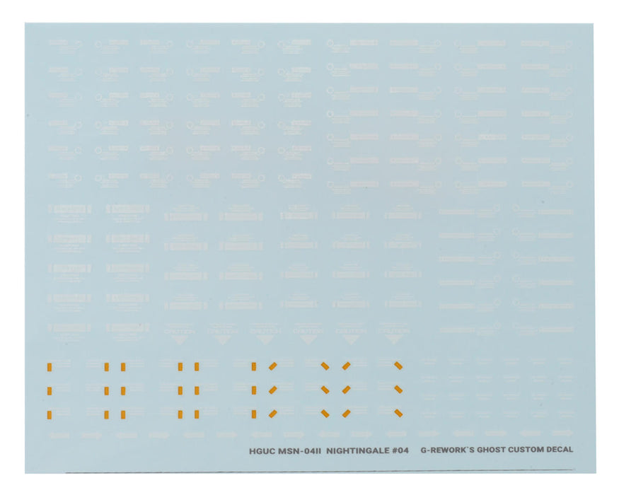 GUNPRIMER CD-H240 G-Rework HG MSN-0411 Nightingale Gundam Waterslide Decal Sheets