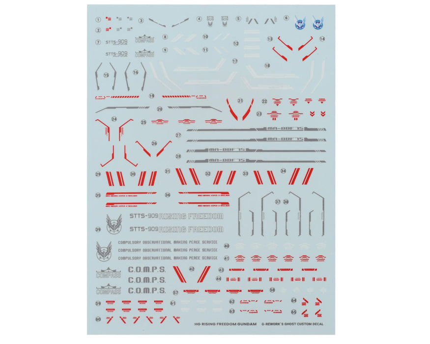 GUNPRIMER CD-H243 G-Rework HG Rising Freedom Gundam Waterslide Decal Sheets