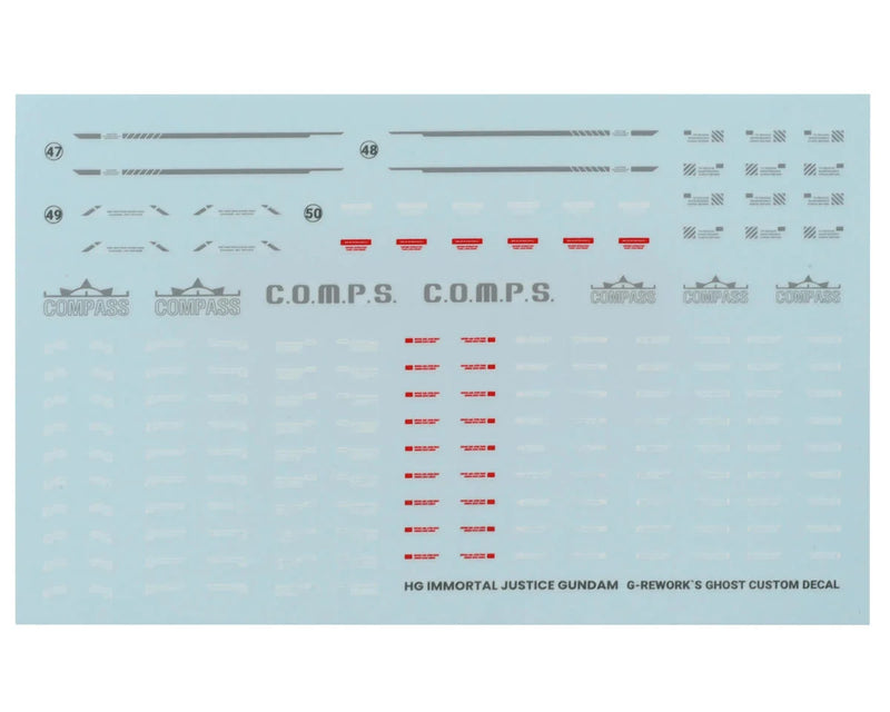 GUNPRIMER CD-H244 G-Rework HG Immortal Justice Gundam Waterslide Decal Sheets