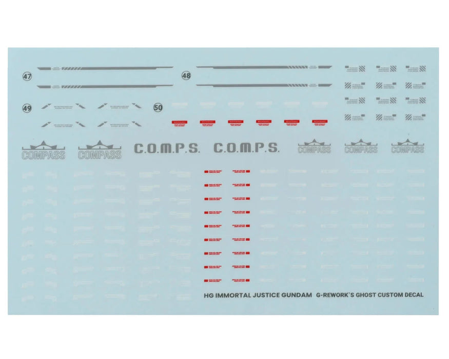 GUNPRIMER CD-H244 G-Rework HG Immortal Justice Gundam Waterslide Decal Sheets
