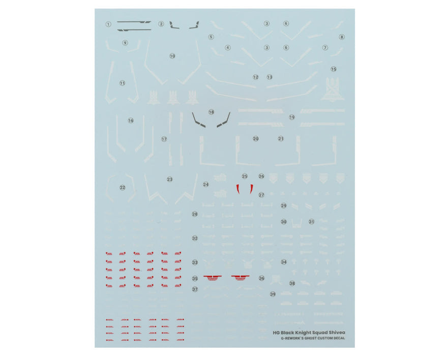 GUNPRIMER CD-H245 G-Rework HG Black Knight Squad Shi-ve.A Gundam Waterslide Decal Sheet