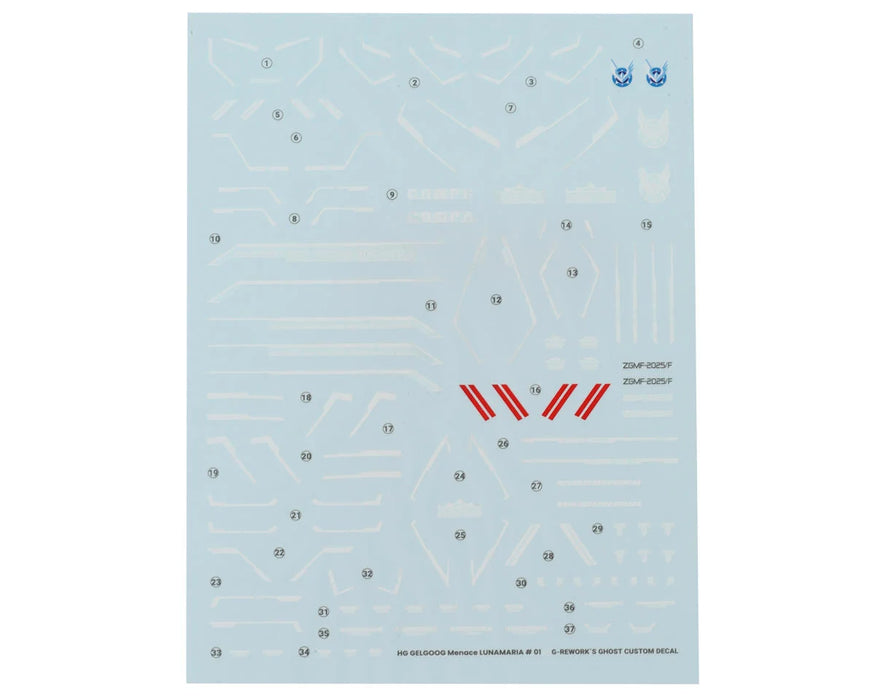 GUNPRIMER CD-H248 G-Rework HG Gelgoog Menace Gundam Waterslide Decal Sheets