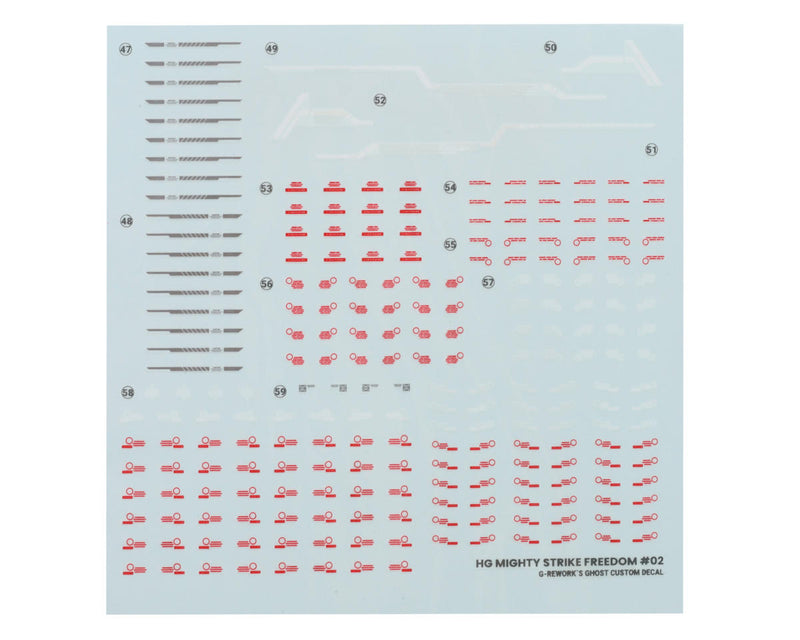 GUNPRIMER CD-H250 G-Rework HG Mighty Strike Freedom Gundam Waterslide Decal Sheets
