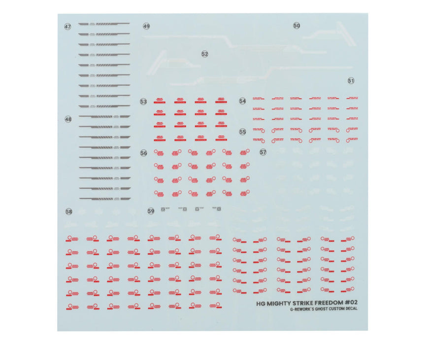 GUNPRIMER CD-H250 G-Rework HG Mighty Strike Freedom Gundam Waterslide Decal Sheets