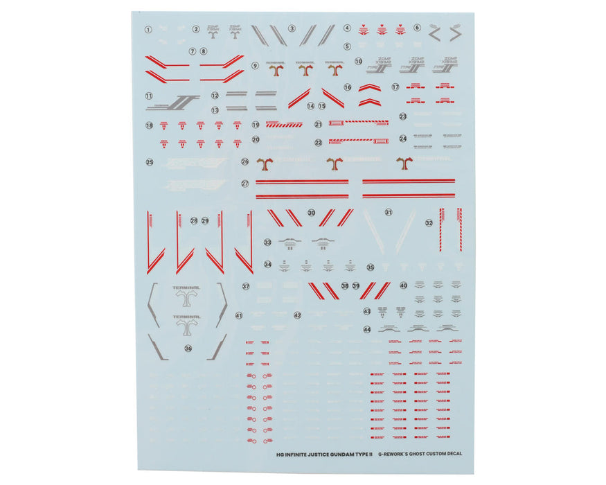 GUNPRIMER CD-H251 G-Rework HG Infinite Justice Type II Gundam Waterslide Decal Sheet