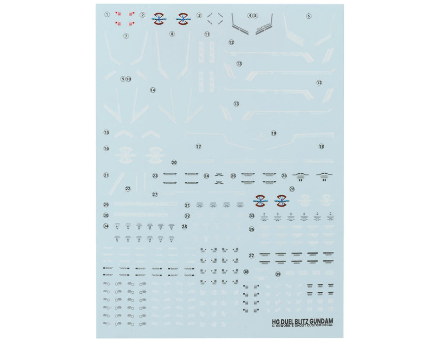 GUNPRIMER CD-H252 G-Rework HG ZGMF-1027M Duel Blitz Gundam Waterslide Decal Sheet