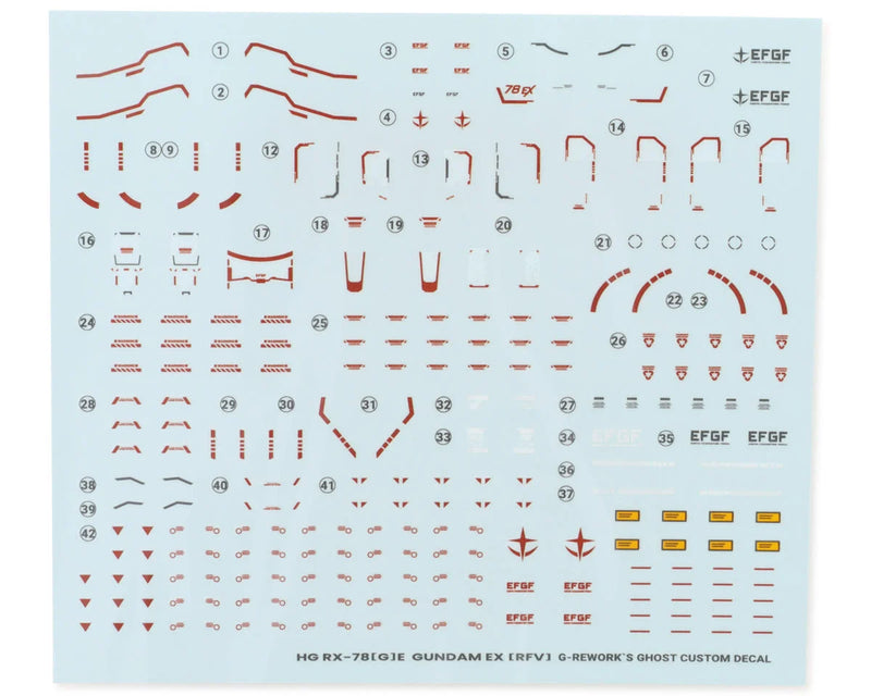 GUNPRIMER CD-H255 G-Rework HG RFV RX-78[G]E Gundam EX Waterslide Decal Sheet