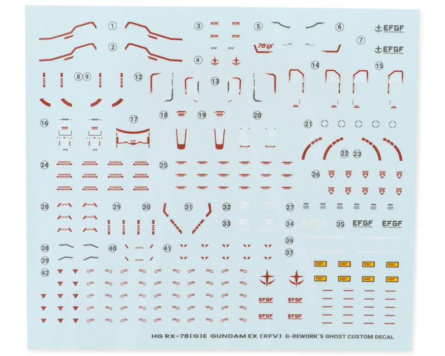 GUNPRIMER CD-H255 G-Rework HG RFV RX-78[G]E Gundam EX Waterslide Decal Sheet
