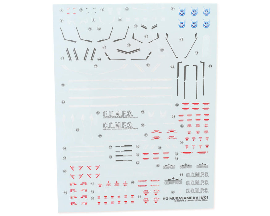 GUNPRIMER CD-H256 G-Rework HG Murasame Kai Gundam Waterslide Decal Sheets