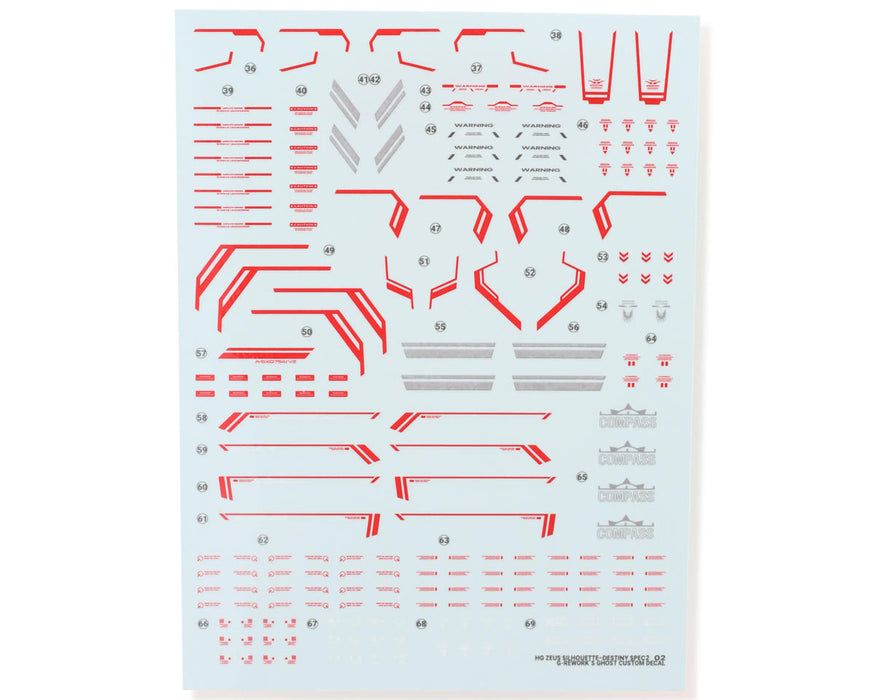 GUNPRIMER CD-H258 G-Rework HG Seed Destiny Zeus Silhouette Gundam Waterslide Decal