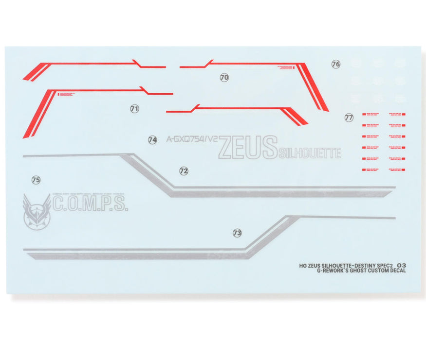 GUNPRIMER CD-H258 G-Rework HG Seed Destiny Zeus Silhouette Gundam Wate ...