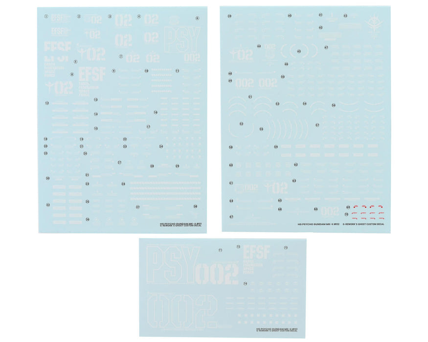 GUNPRIMER CD-H261 G-Rework HGUC 1/144 Psycho Gundam Mk-II Waterslide Decal Sheets
