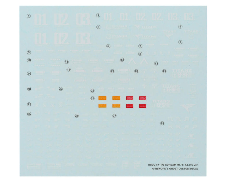 GUNPRIMER CD-H30 G-Rework HG Mk-II Titans Gundam Waterslide Decal Sheet