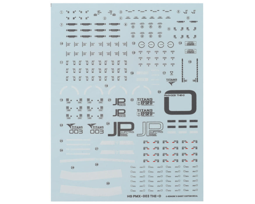 GUNPRIMER CD-H36 G-Rework HG PMX-003 The-O Gundam Waterslide Decal Sheet