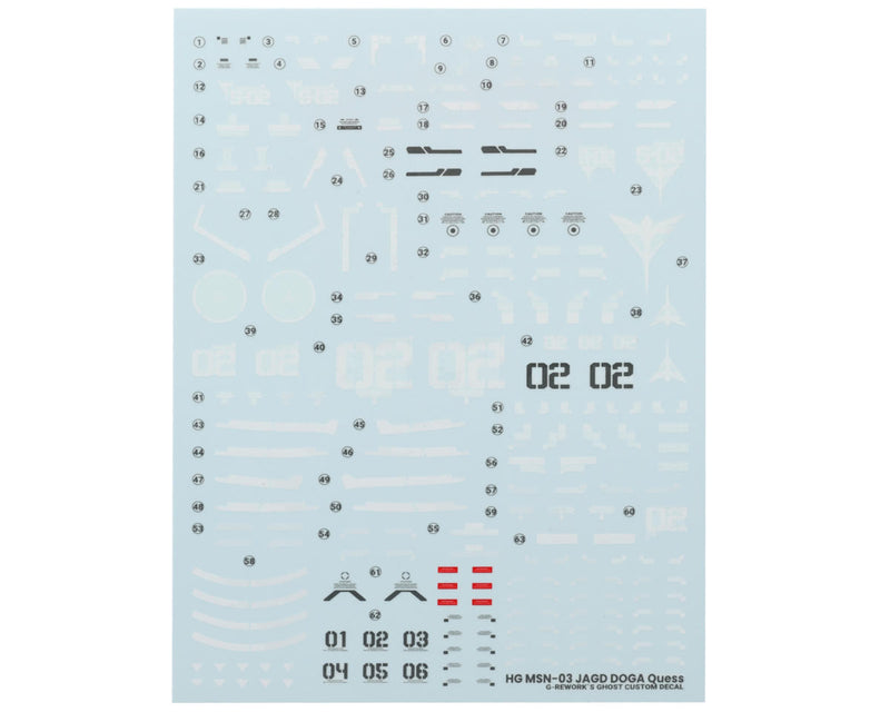 GUNPRIMER CD-H83 G-Rework HG Jagd Doga Gundam Waterslide Decal Sheet (Gyunei Use)