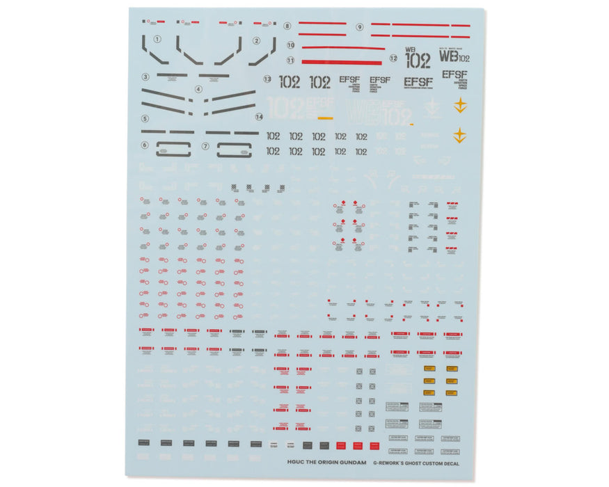 GUNPRIMER CD-HO26 G-Rework HG RX-78-02 "The Origin" Gundam Waterslide Decal Sheet