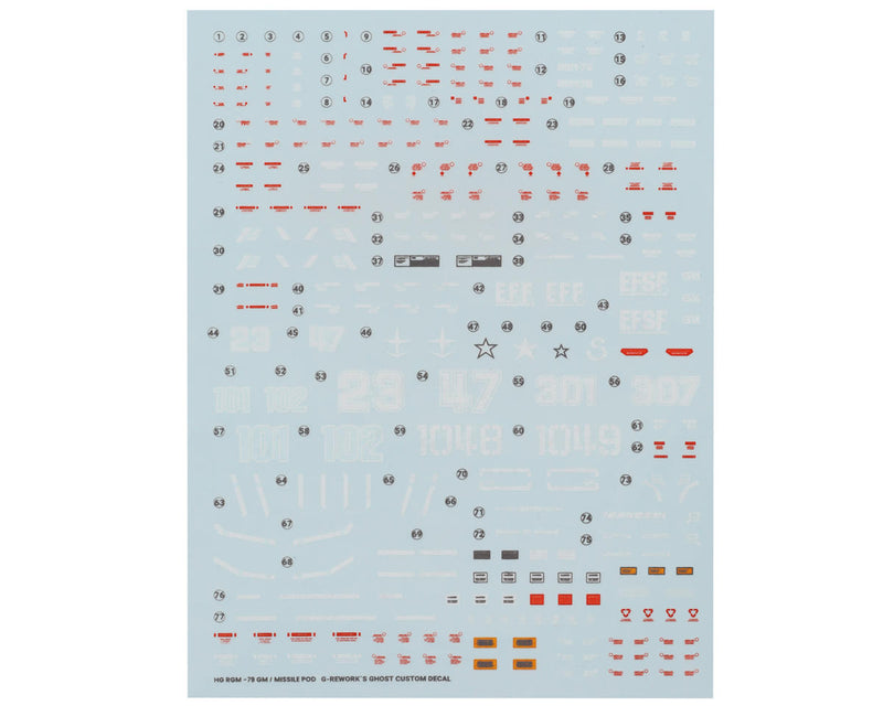 GUNPRIMER CD-HO27 G-Rework HG RGM-79 GM Gundam Waterslide Decal Sheet